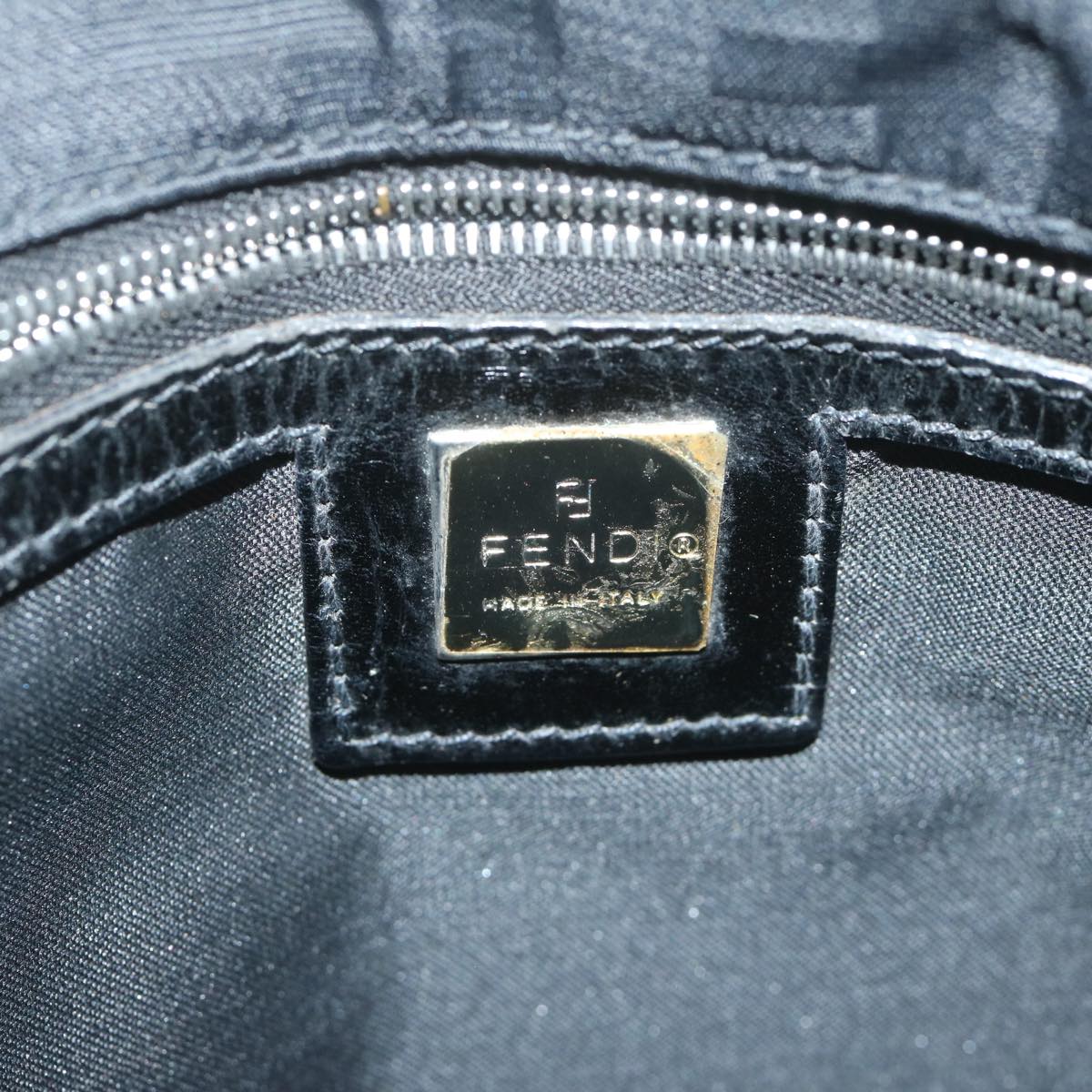 FENDI Zucca Canvas Hand Bag Black ai742
