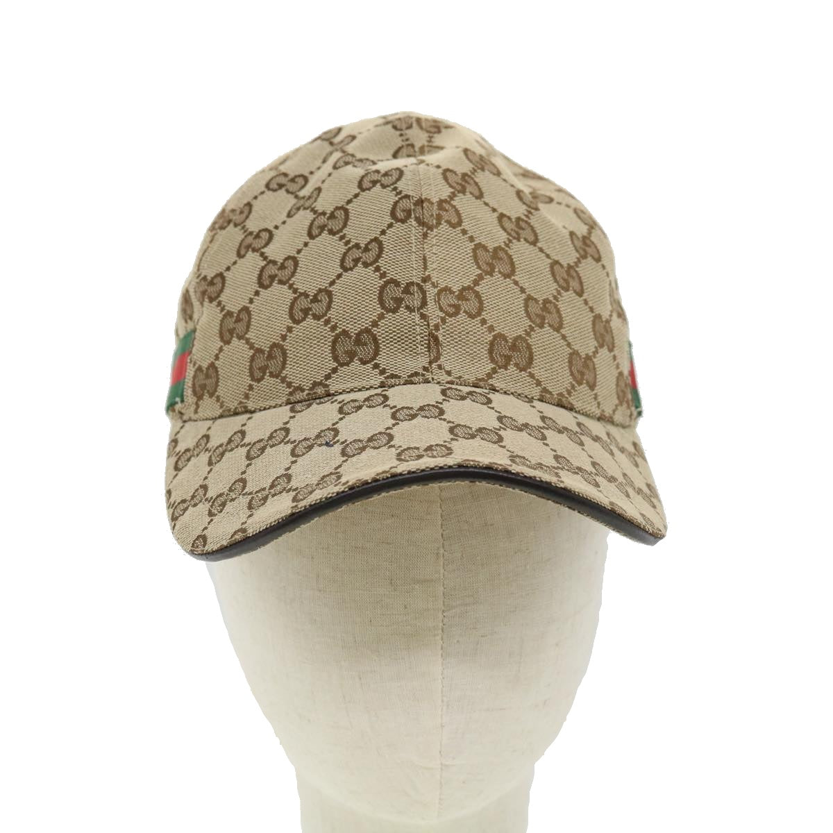 GUCCI Web Sherry Line GG Canvas Cap Beige Red Green 200035539517 am3157
