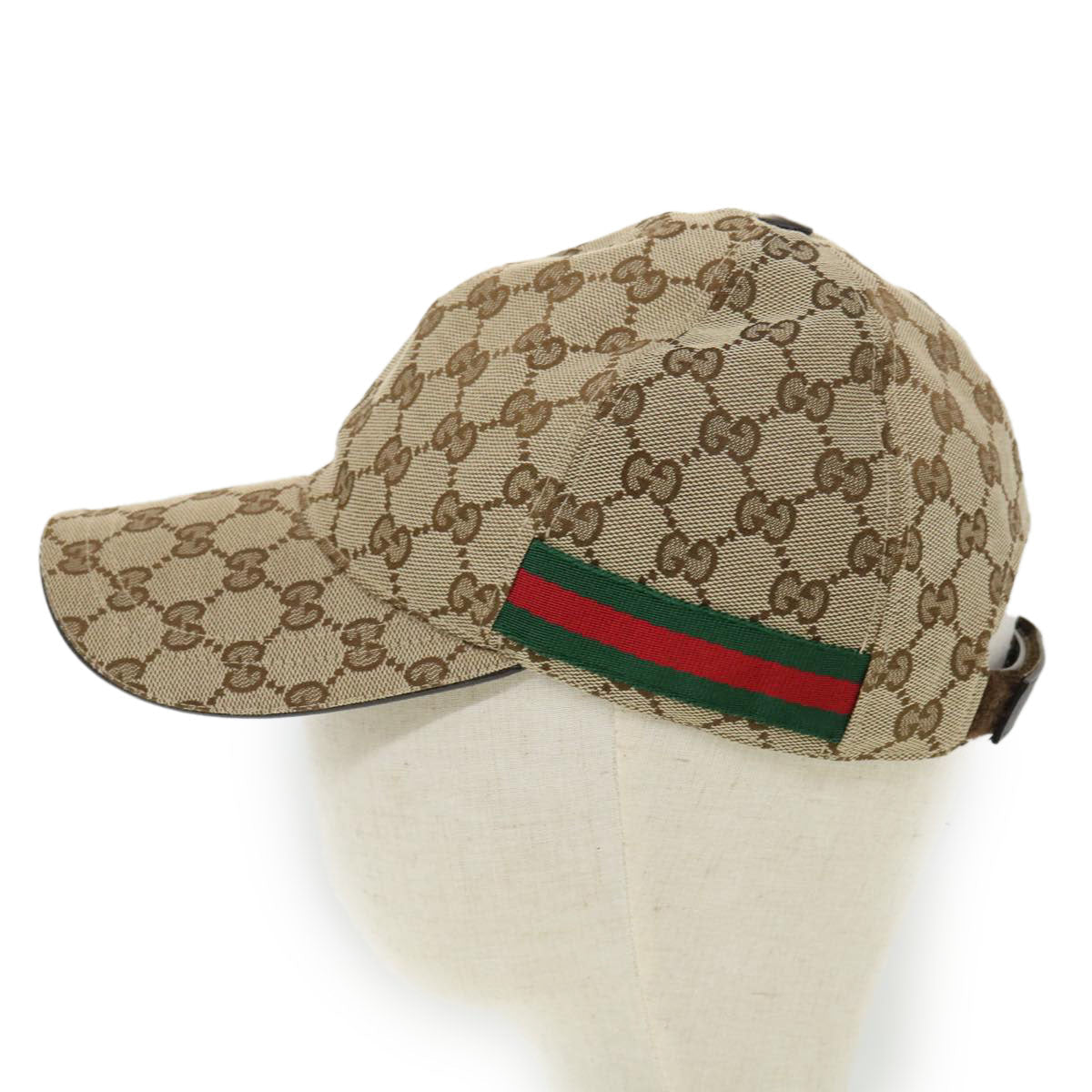 GUCCI Web Sherry Line GG Canvas Cap Beige Red Green 200035539517 am3157