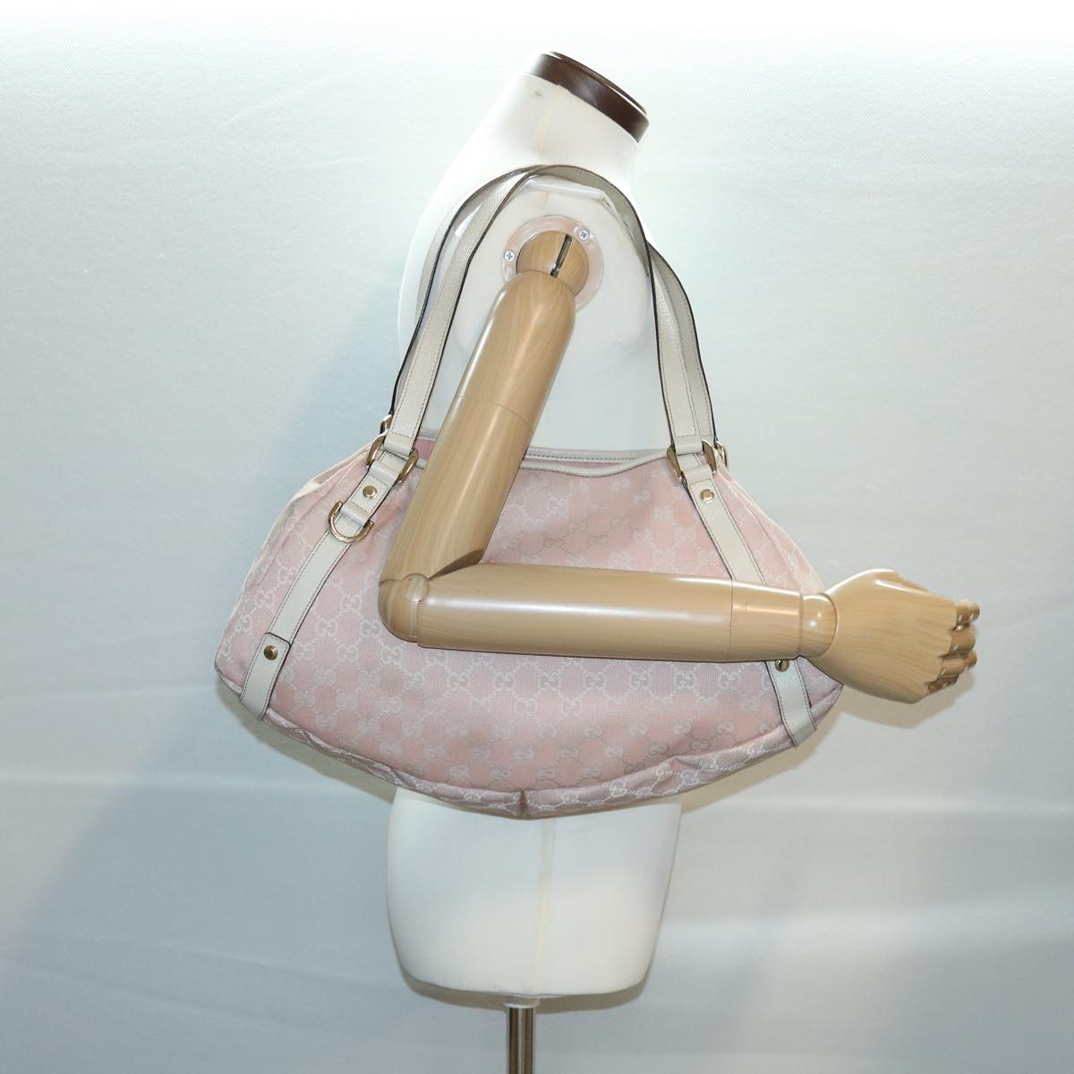 GUCCI GG Canvas Tote Bag Pink 1307363444 am3171