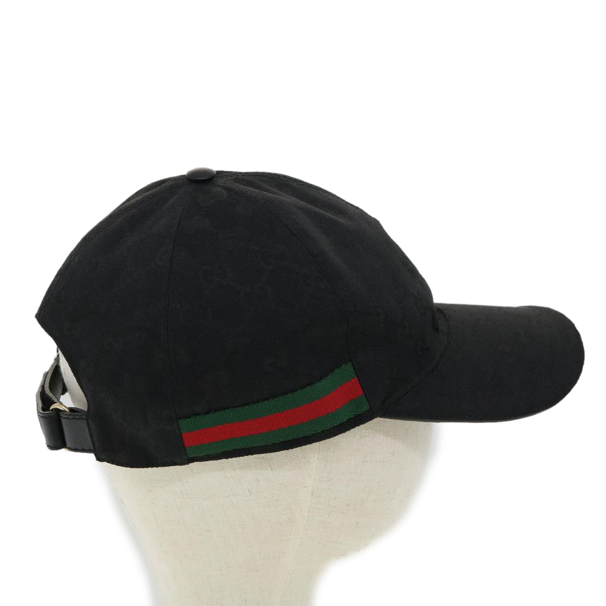 GUCCI Web Sherry Line GG Canvas Cap Black Green Red am3211
