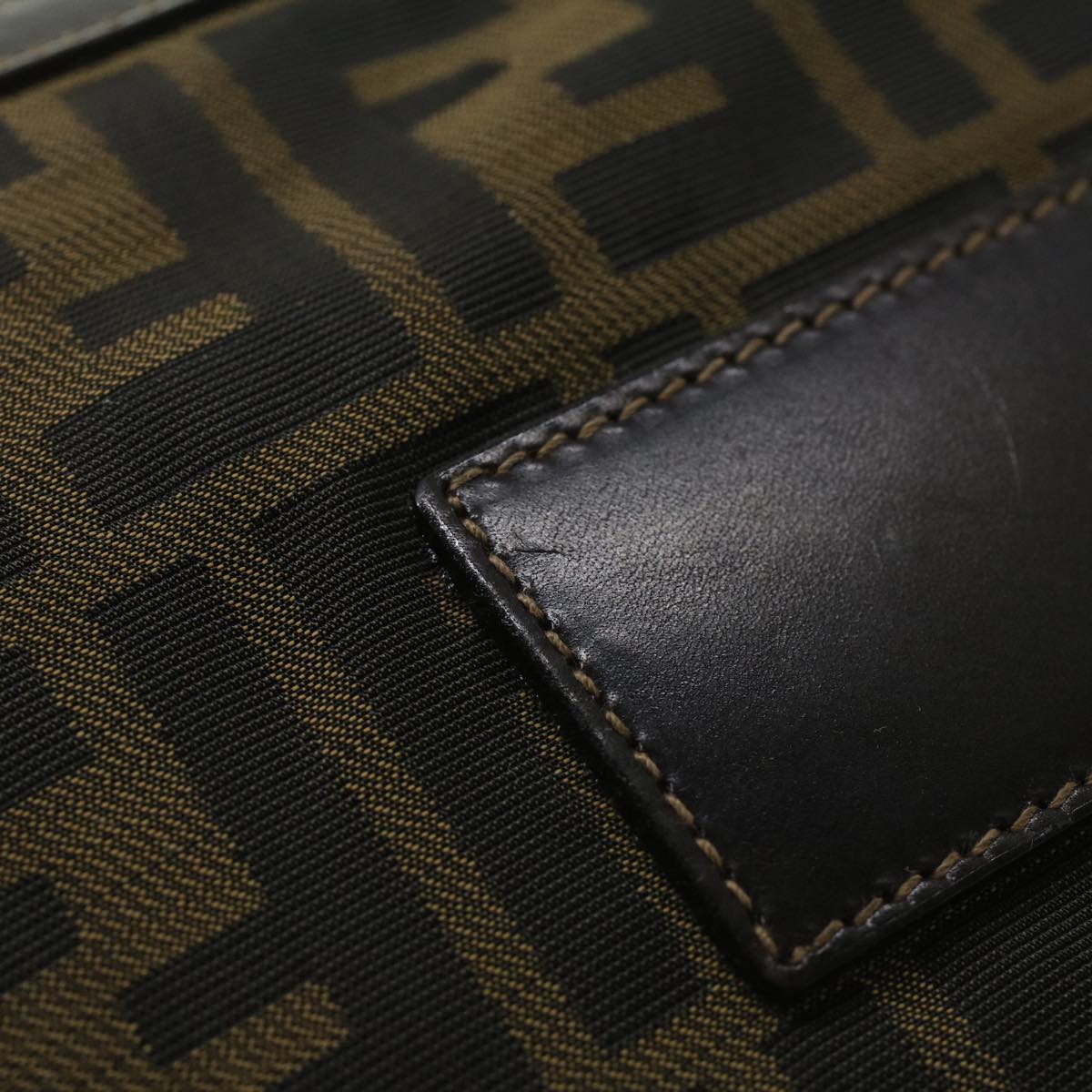 FENDI Zucca Canvas Clutch Bag Brown am3368