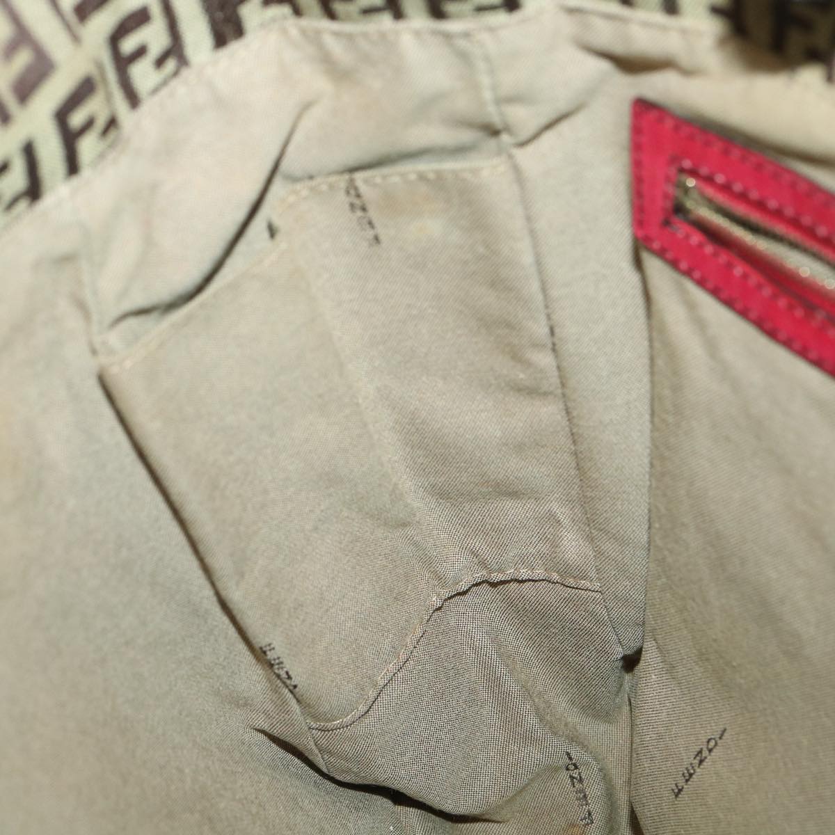 FENDI Zucchino Canvas Shoulder Bag Beige am3439