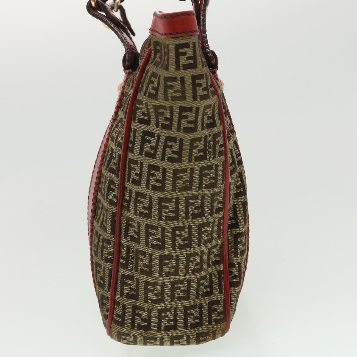FENDI Zucchino Canvas Shoulder Bag Beige am3439