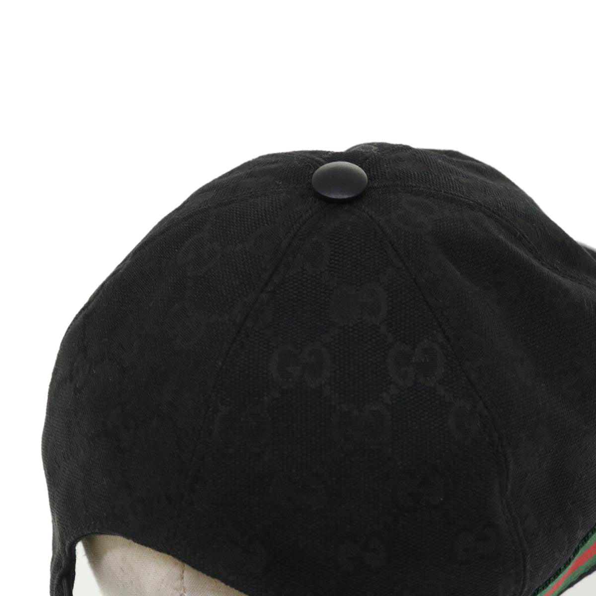 GUCCI Web Sherry Line GG Canvas Cap Black Green Red am3454