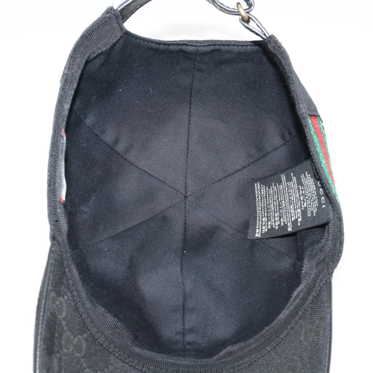 GUCCI Web Sherry Line GG Canvas Cap Black Green Red am3454