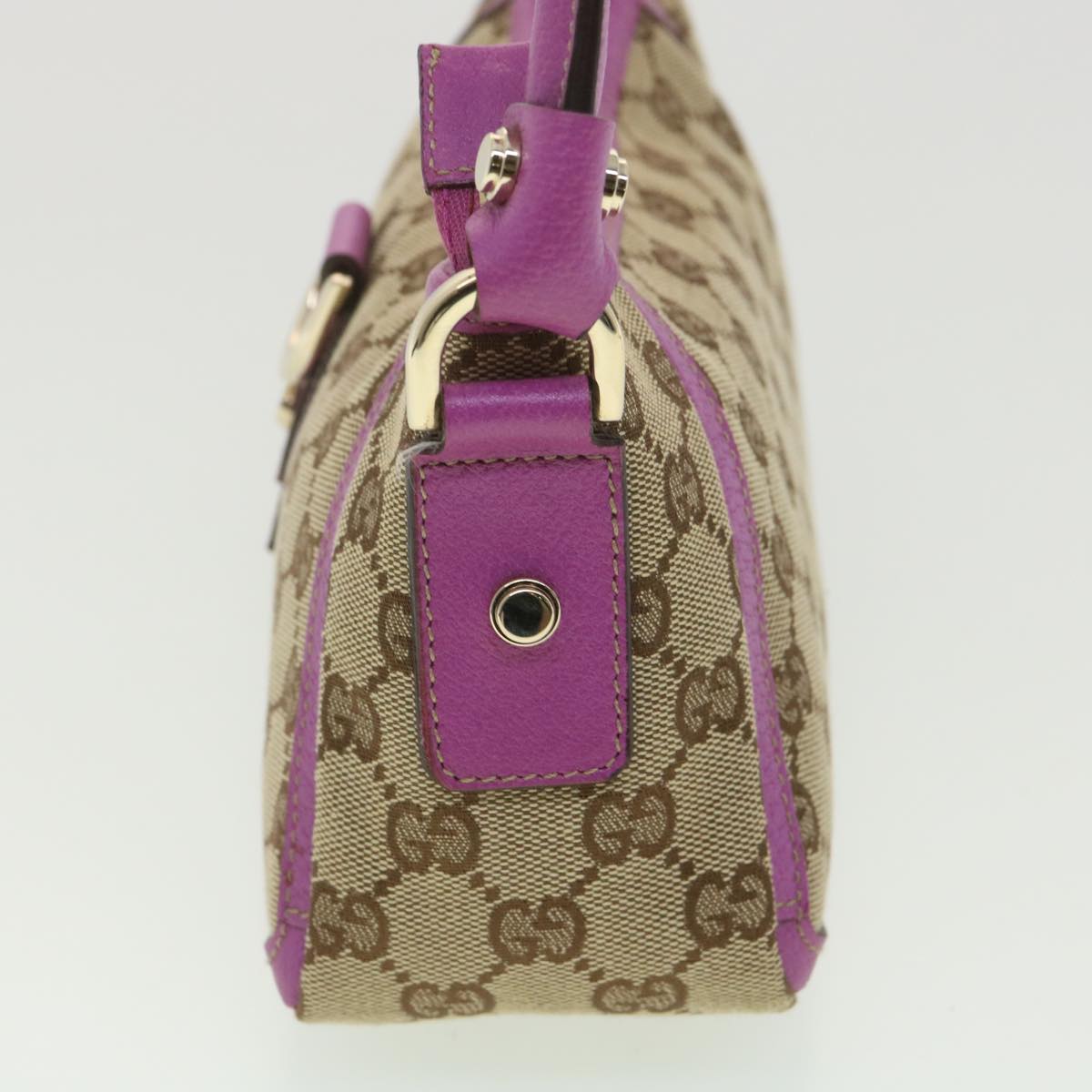 GUCCI GG Canvas Abbey Hand Bag Beige Pink 130939 am3519