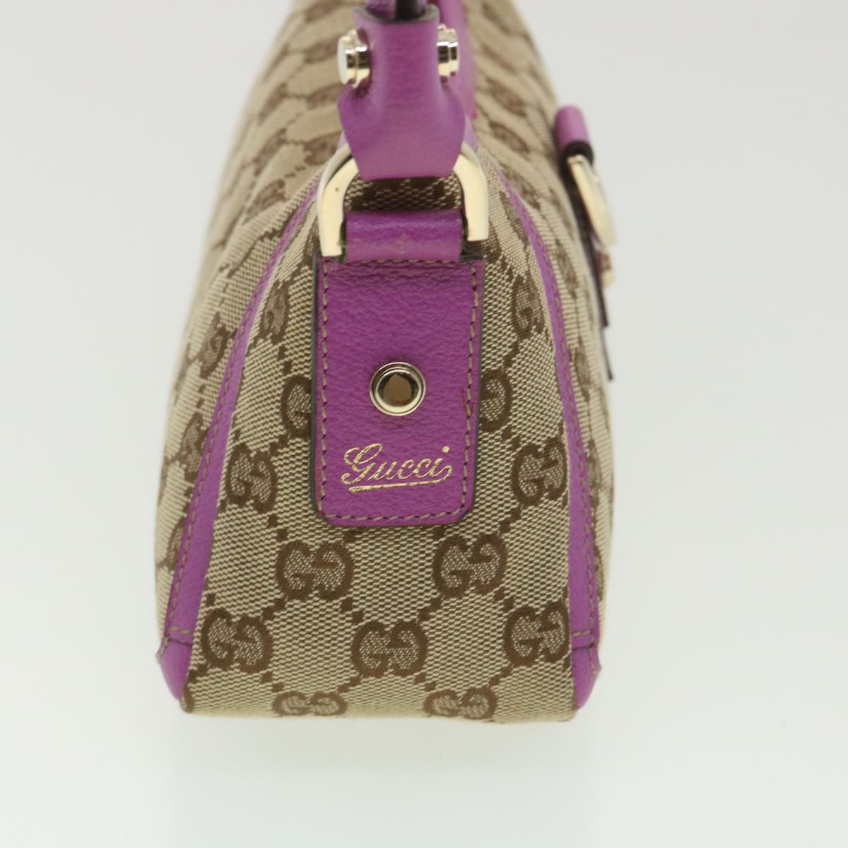 GUCCI GG Canvas Abbey Hand Bag Beige Pink 130939 am3519