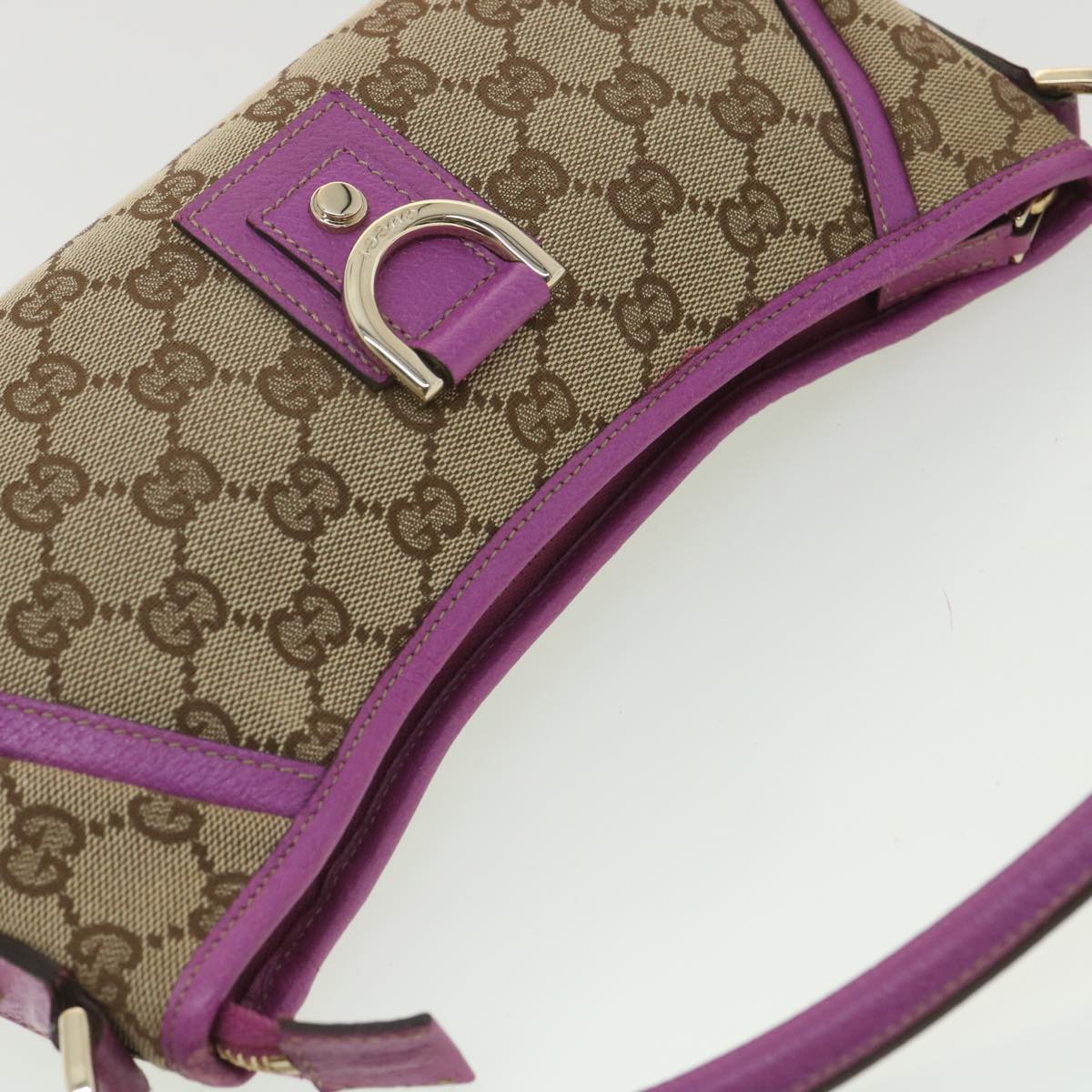 GUCCI GG Canvas Abbey Hand Bag Beige Pink 130939 am3519