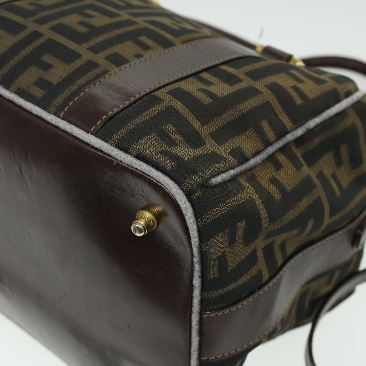 FENDI Hand Bag Zucca Canvas Brown am3593