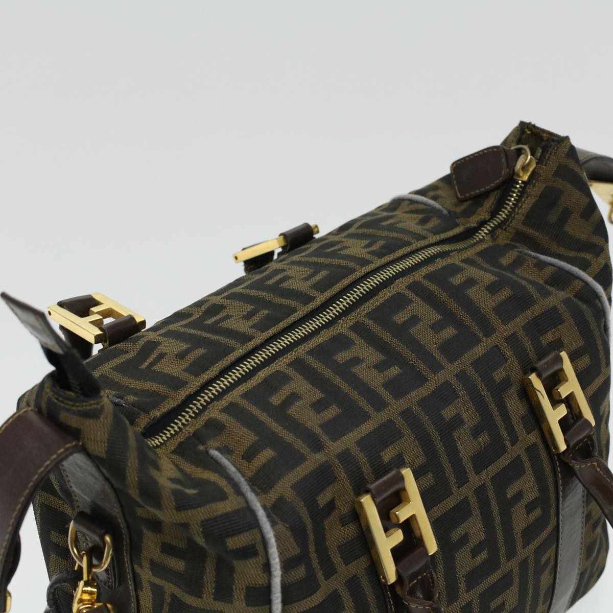 FENDI Hand Bag Zucca Canvas Brown am3593