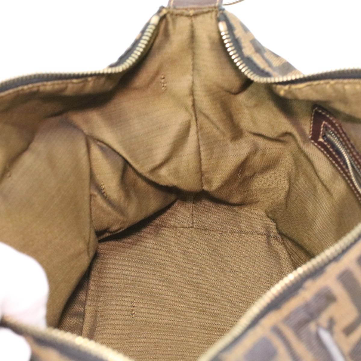 FENDI Hand Bag Zucca Canvas Brown am3593