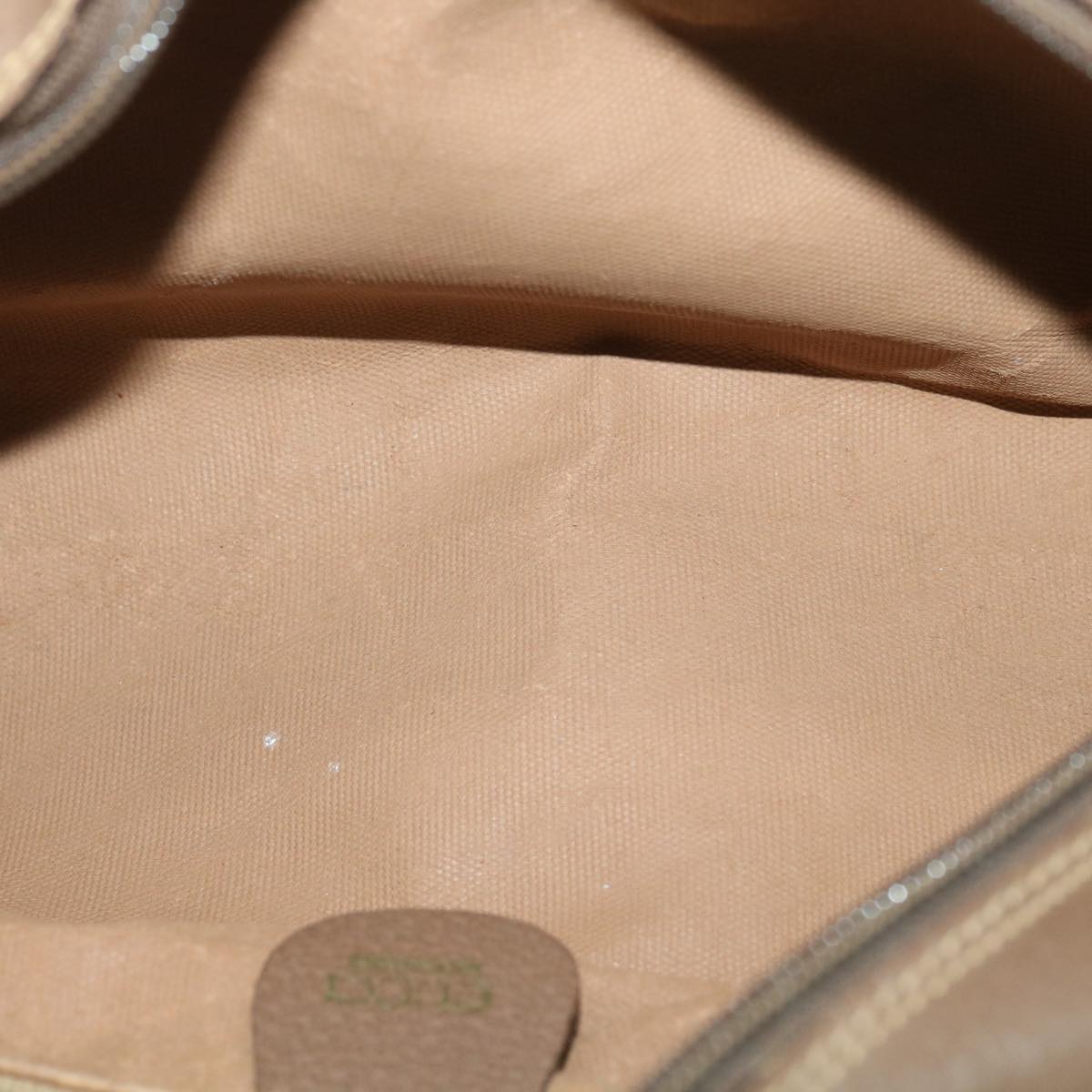 GUCCI GG Canvas Clutch Bag PVC Leather Beige am3609