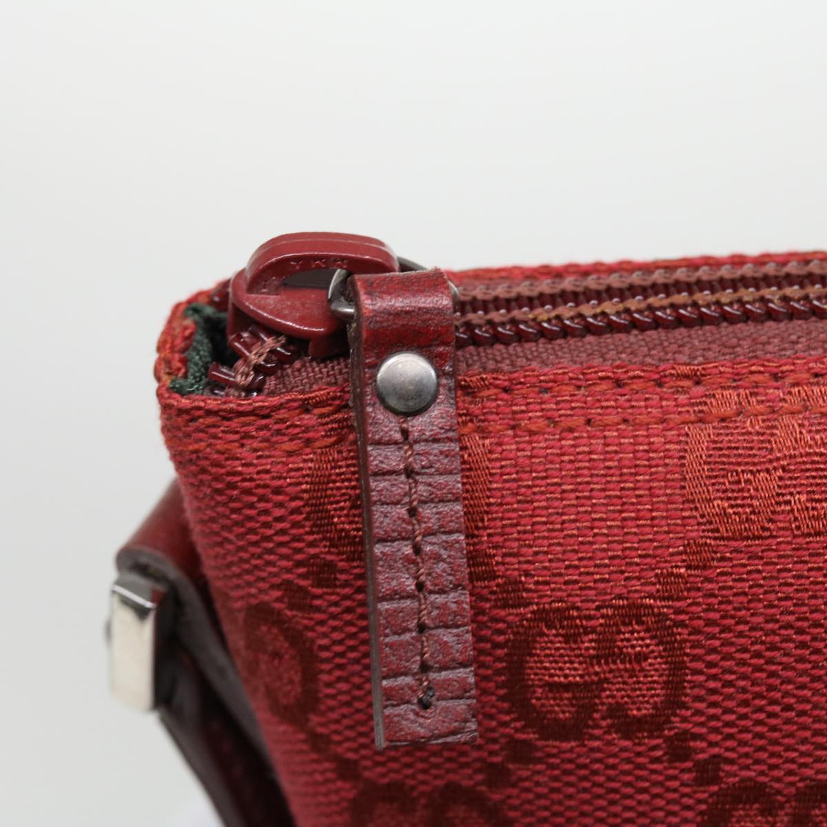 GUCCI GG Canvas Accessory Pouch Red 07198 am3657