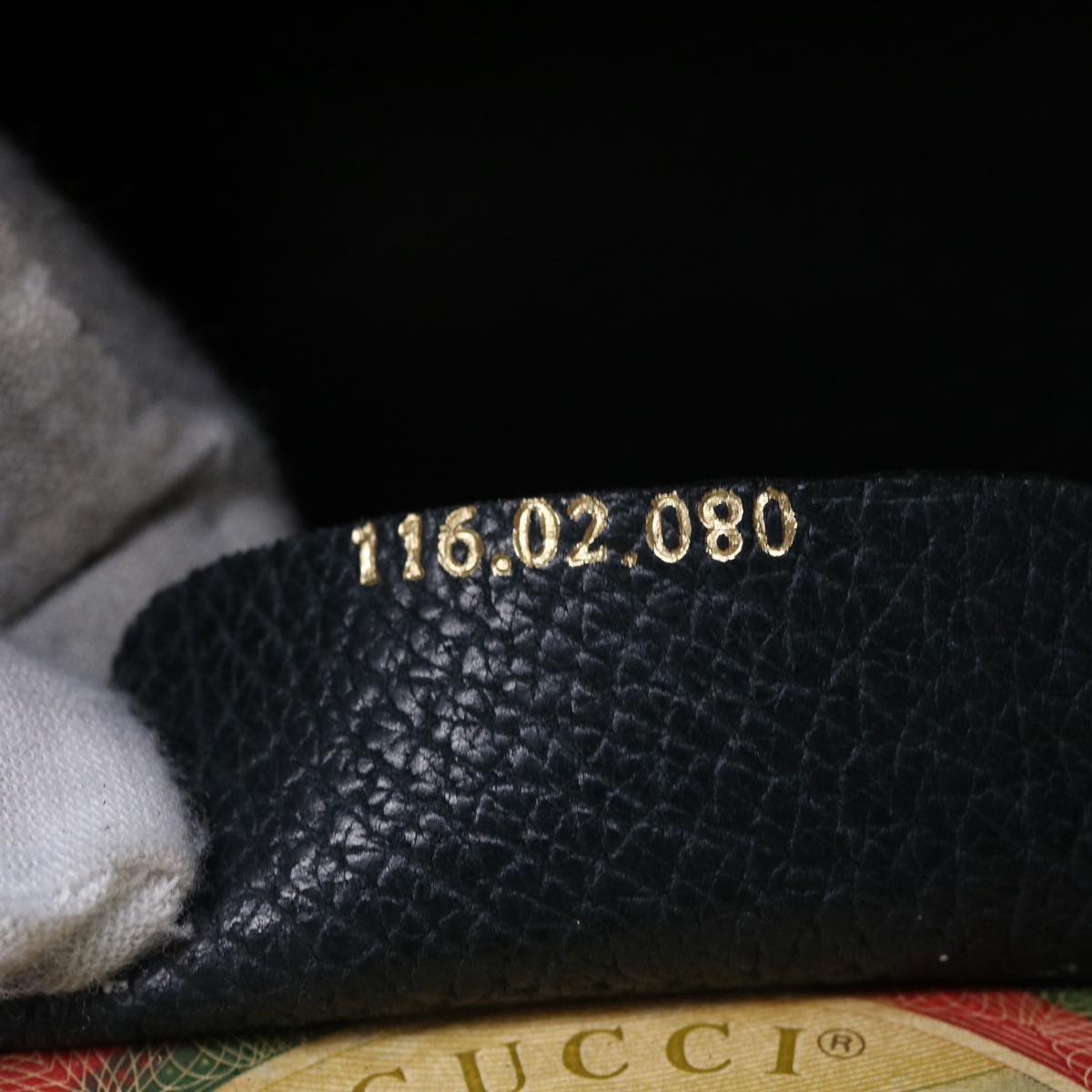 GUCCI GG Canvas Hand Bag PVC Leather Navy am3682