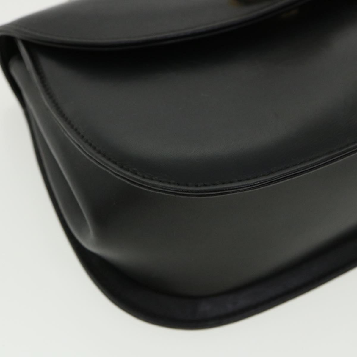 GUCCI Bamboo Chain Hand Bag Leather Black 0011151497 am3810