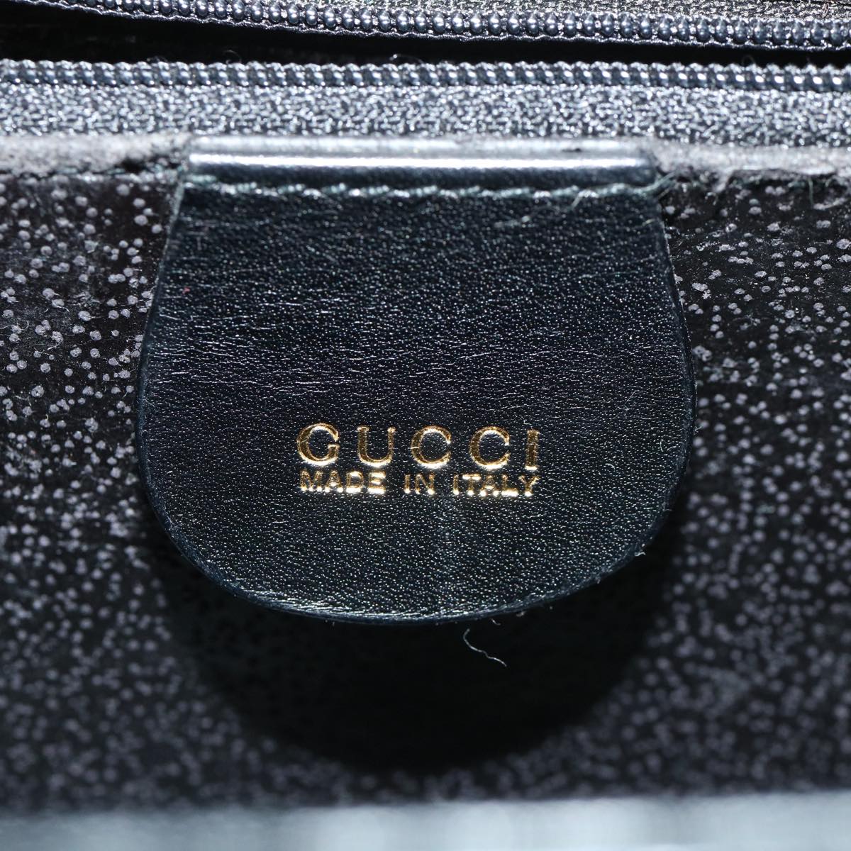 GUCCI Bamboo Chain Hand Bag Leather Black 0011151497 am3810