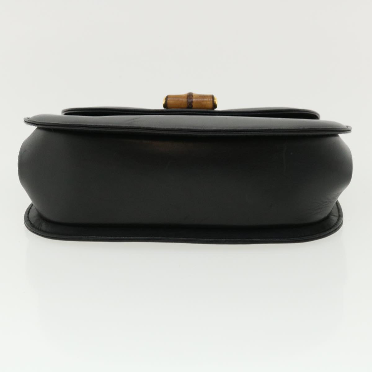 GUCCI Bamboo Chain Hand Bag Leather Black 0011151497 am3810