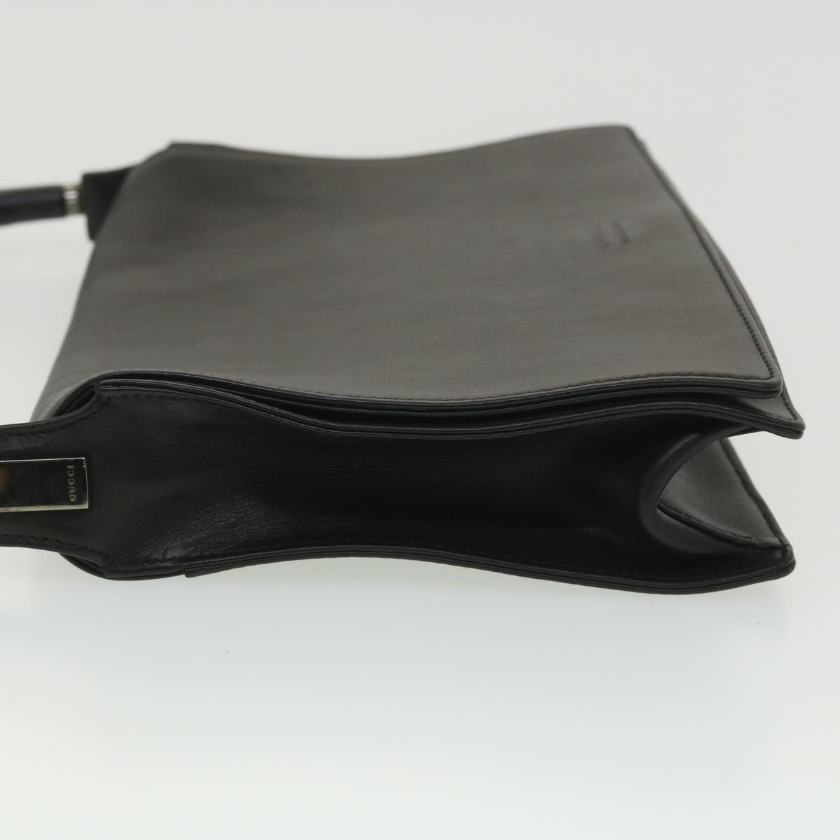 GUCCI Bamboo Shoulder Bag Leather Black 001 3239 001998 am3859