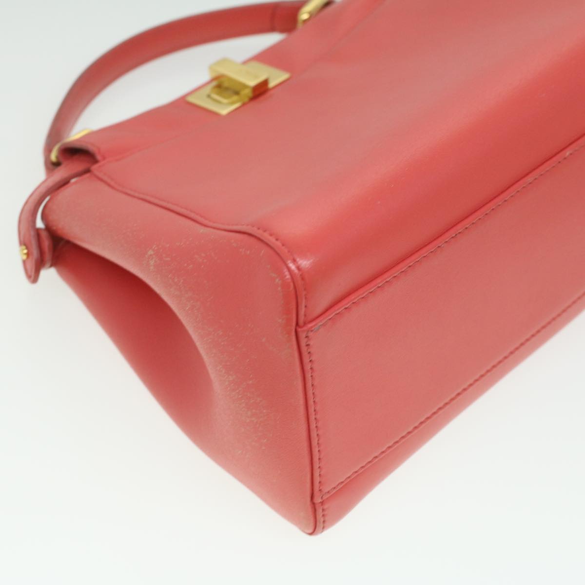 FENDI micro picaboo Hand Bag Leather 2way Orange am3883