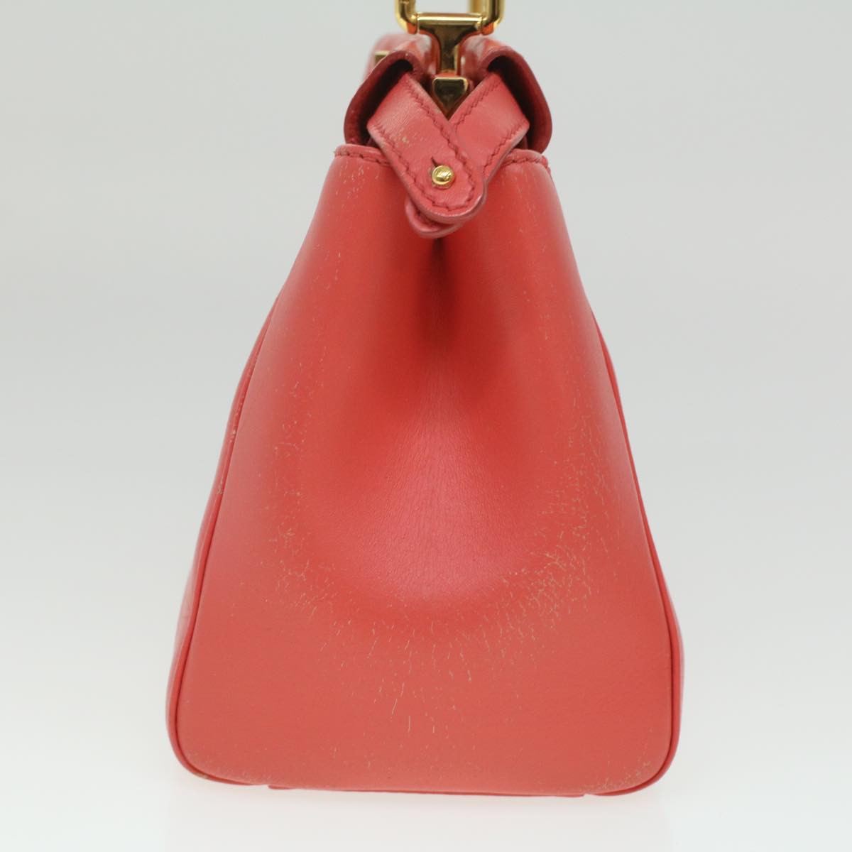 FENDI micro picaboo Hand Bag Leather 2way Orange am3883