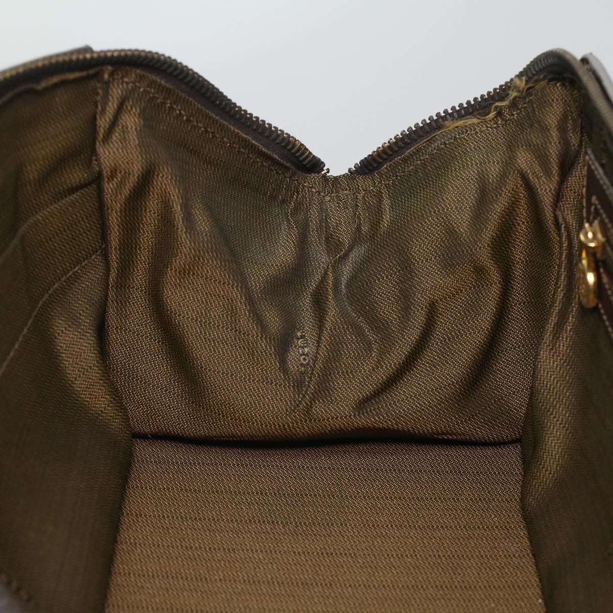 FENDI Zucca Canvas Hand Bag 2way Brown Black am3888A