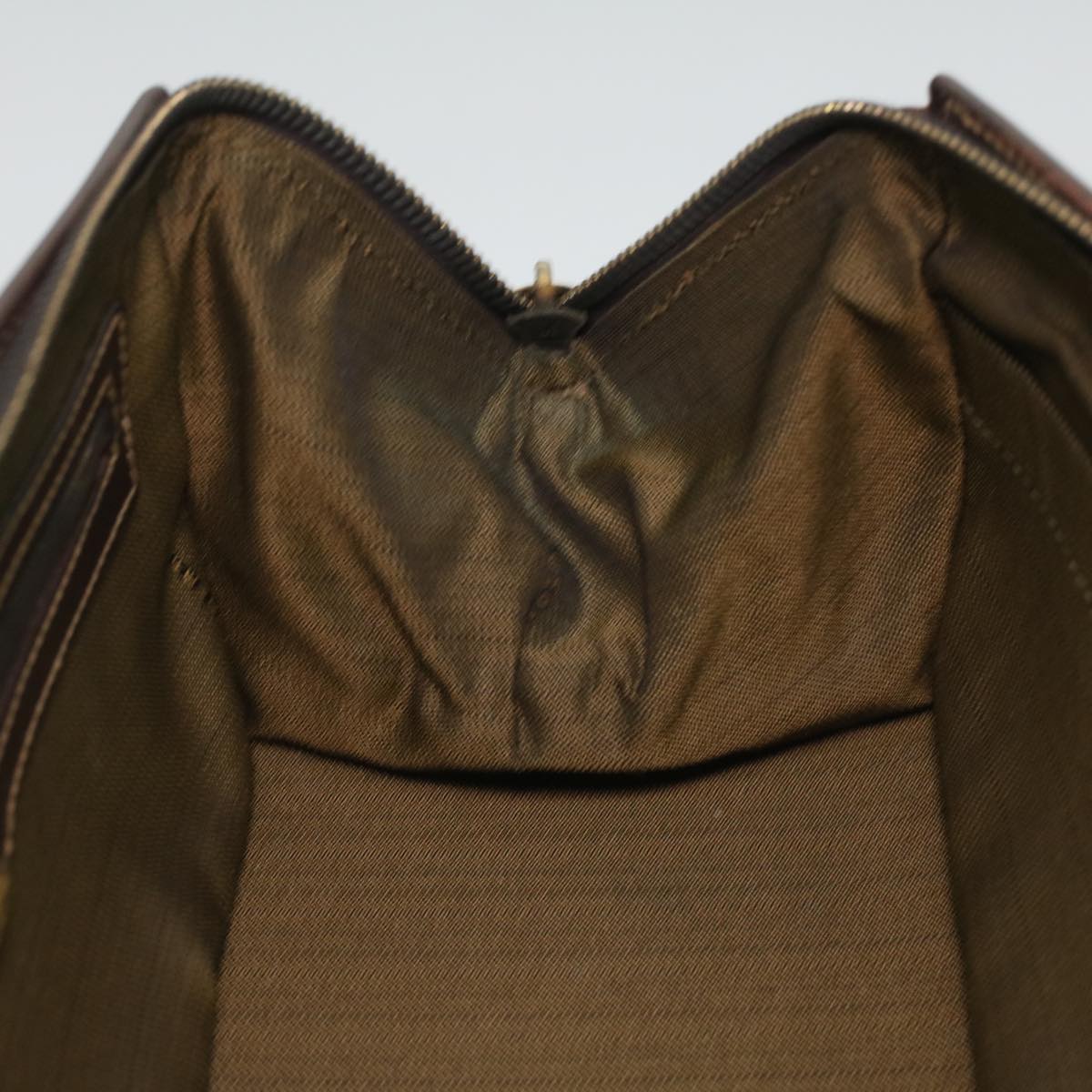 FENDI Zucca Canvas Hand Bag 2way Brown Black am3888A