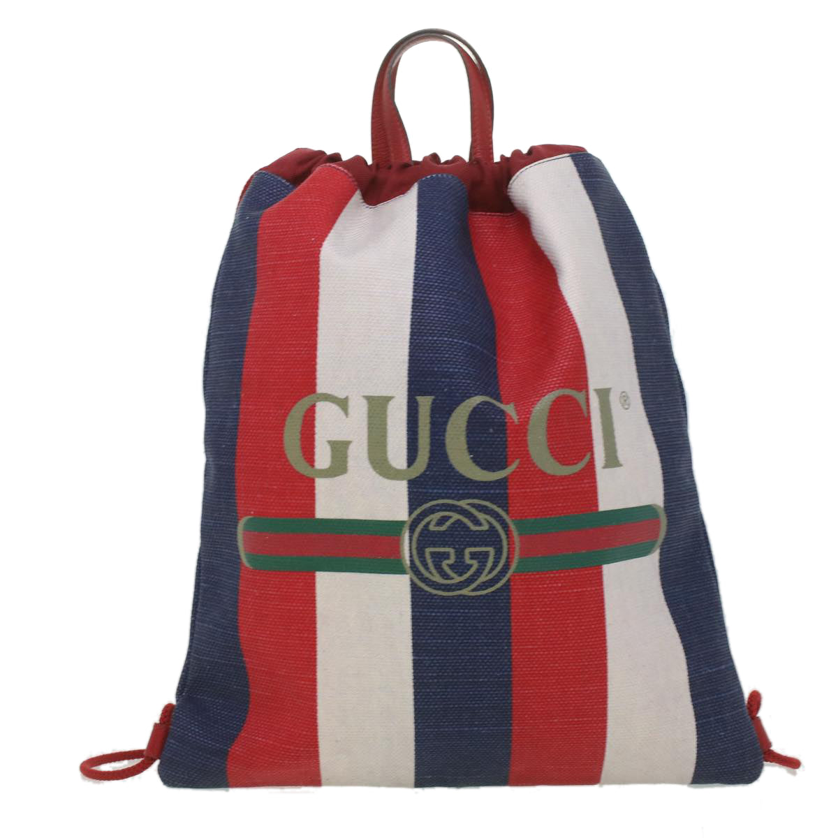 GUCCI Web Sherry Line Backpack Canvas Tricolor Red Blue Green 473872 am3970