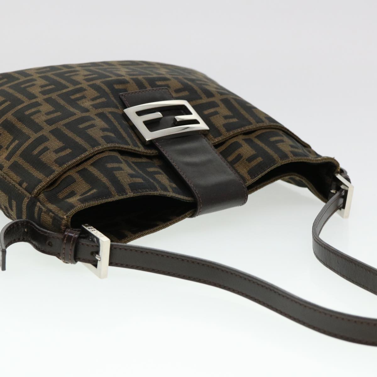 FENDI Zucca Canvas Mamma Baguette Shoulder Bag Brown 2258 26727 009 am4024