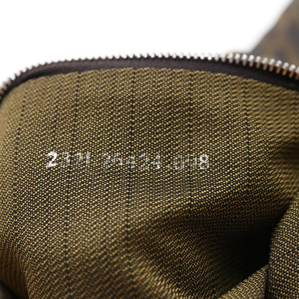 FENDI Zucca Canvas Mamma Baguette Shoulder Bag Brown Black 232126424 am4025