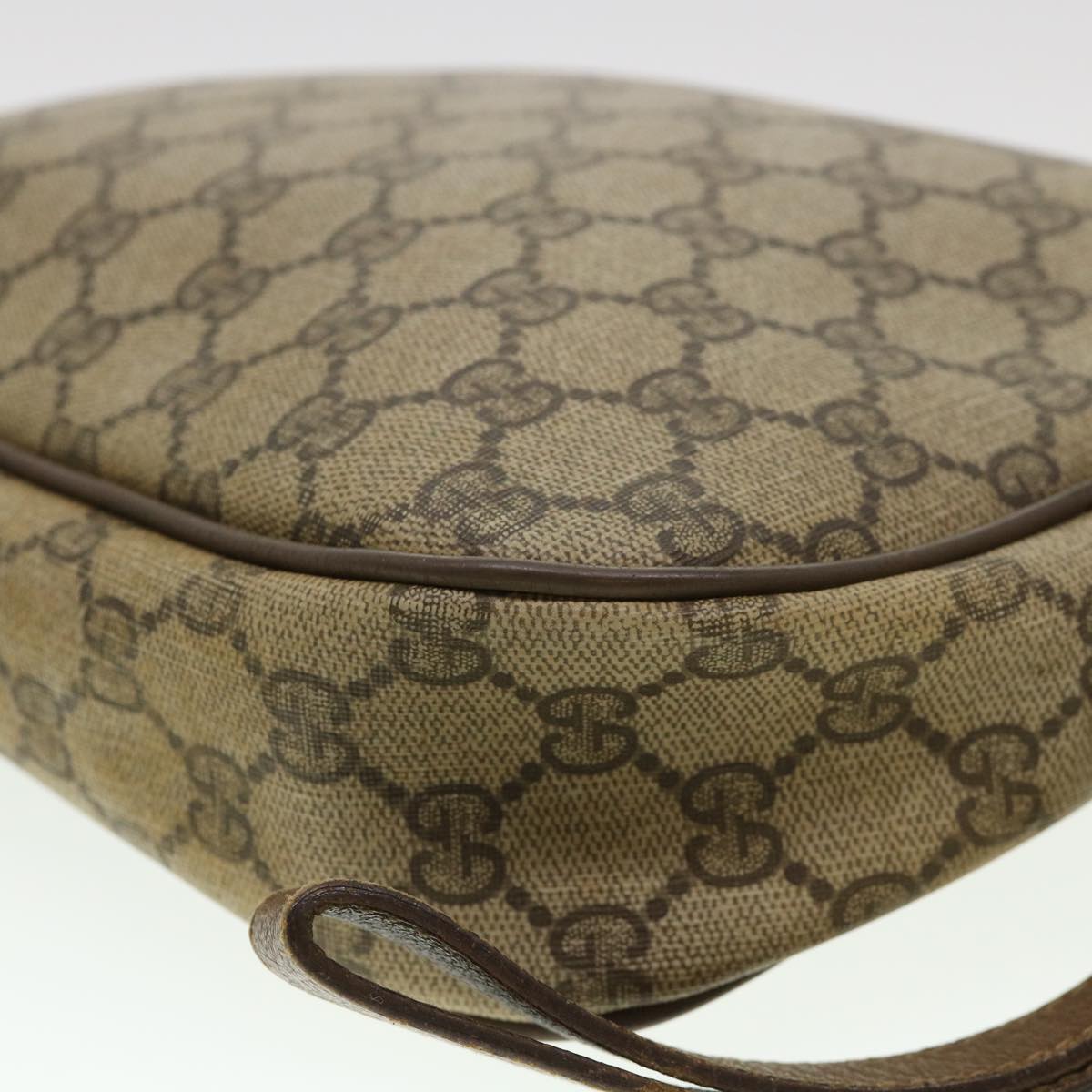 GUCCI GG Canvas Web Sherry Line Clutch Bag Beige Red Green am4114