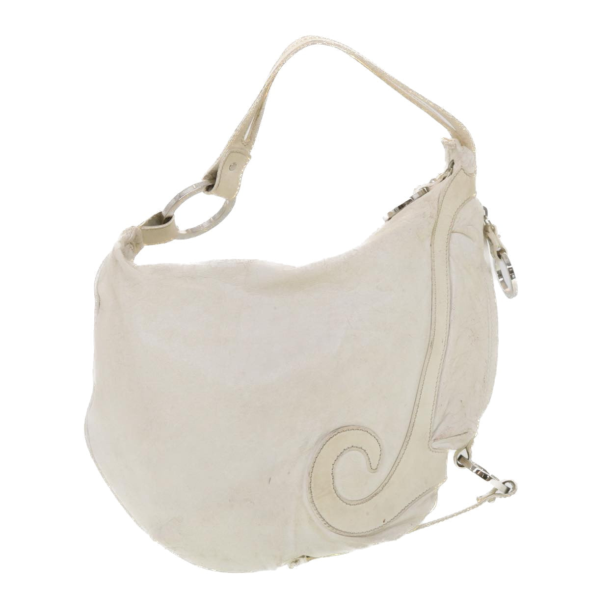 FENDI Shoulder Bag Leather White am4131