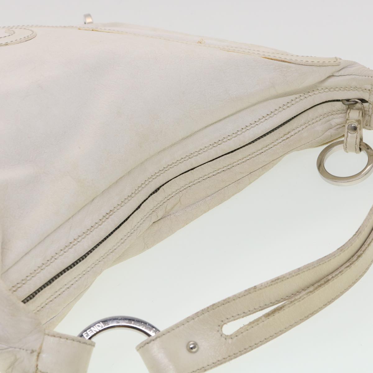 FENDI Shoulder Bag Leather White am4131