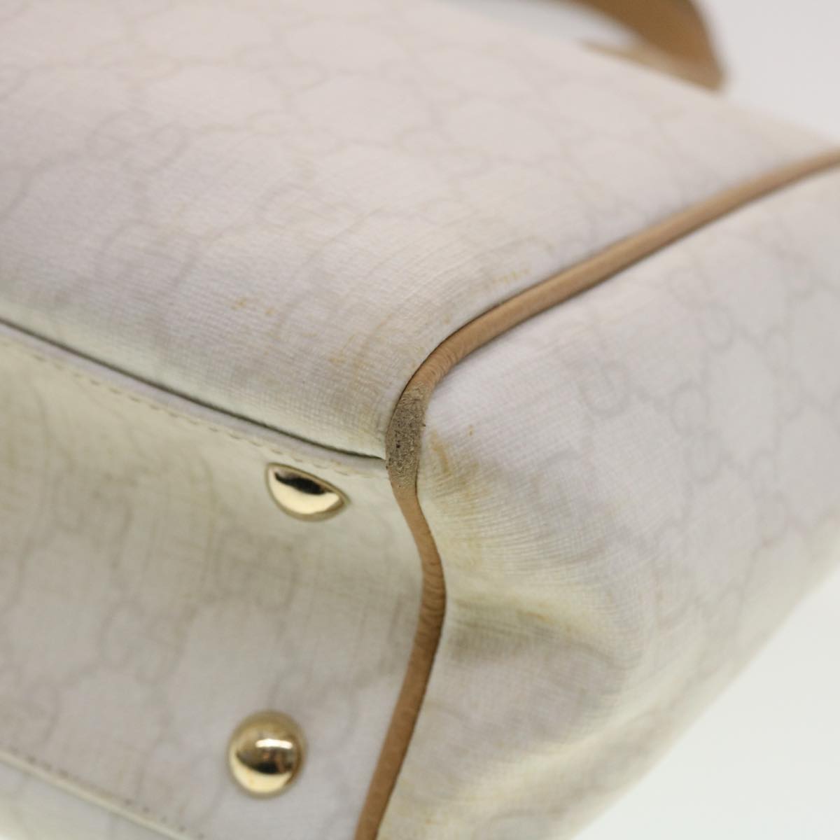 GUCCI GG Canvas Shoulder Bag PVC Leather White 26422 am4201