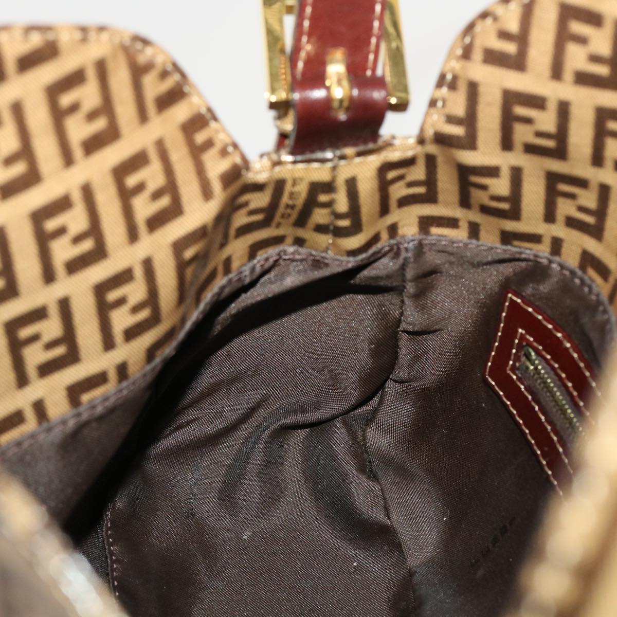 FENDI Zucchino Canvas Mamma Baguette Shoulder Bag Coated Canvas am4224