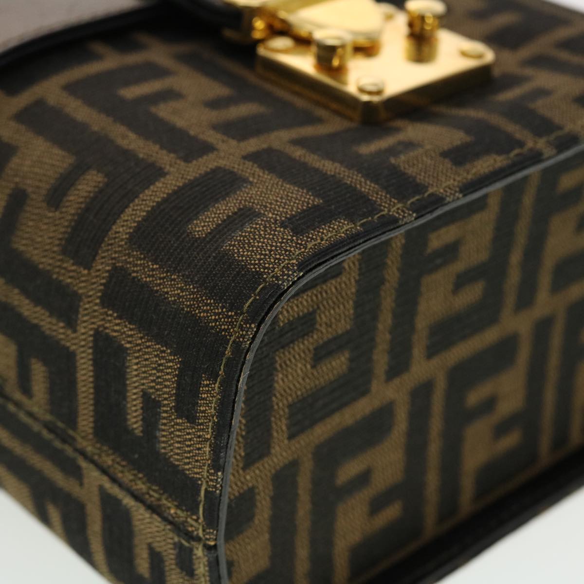 FENDI Zucca Canvas Hand Bag Nylon 2way Brown Black am4252A