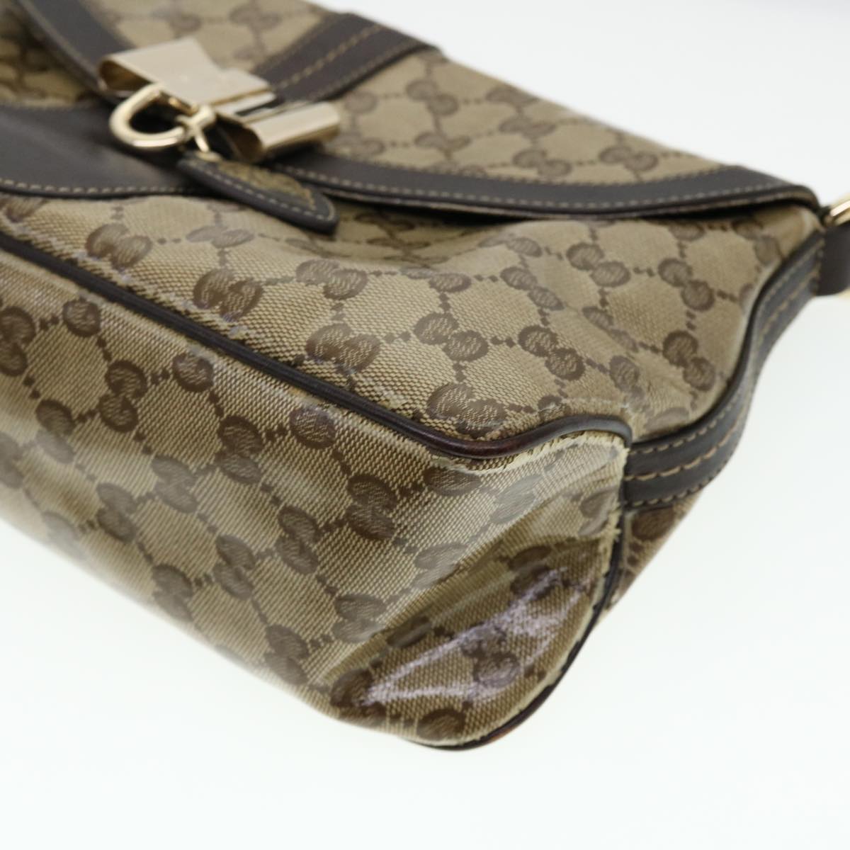GUCCI GG Canvas Shoulder Bag Coated Canvas Beige 181483 am4265
