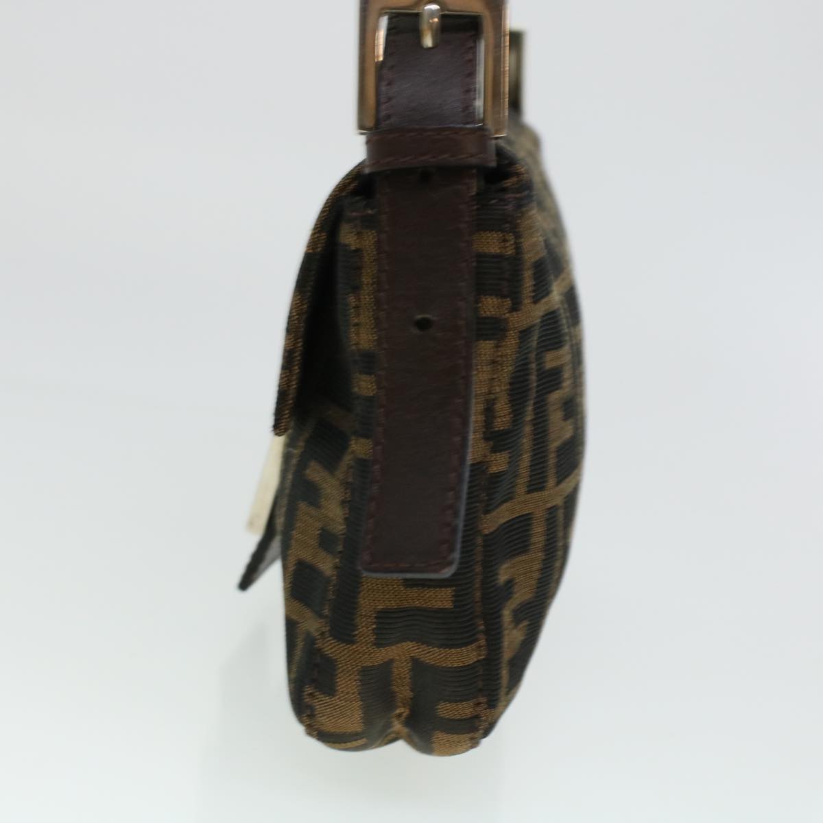 FENDI Zucca Canvas Mamma Baguette Shoulder Bag Brown 2321.26424 am4274
