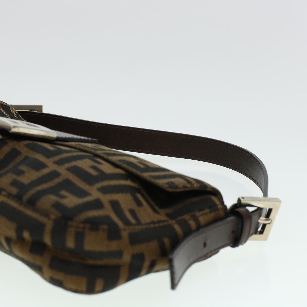 FENDI Zucca Canvas Mamma Baguette Shoulder Bag Brown 2321.26424 am4274