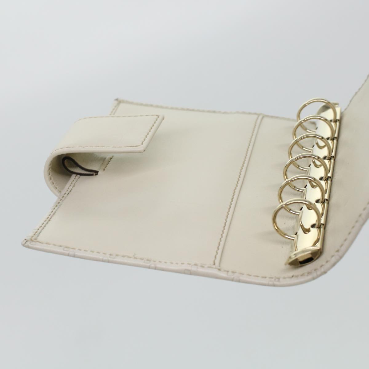 GUCCI GG Canvas Day Planner Cover Leather White 115240 am4294