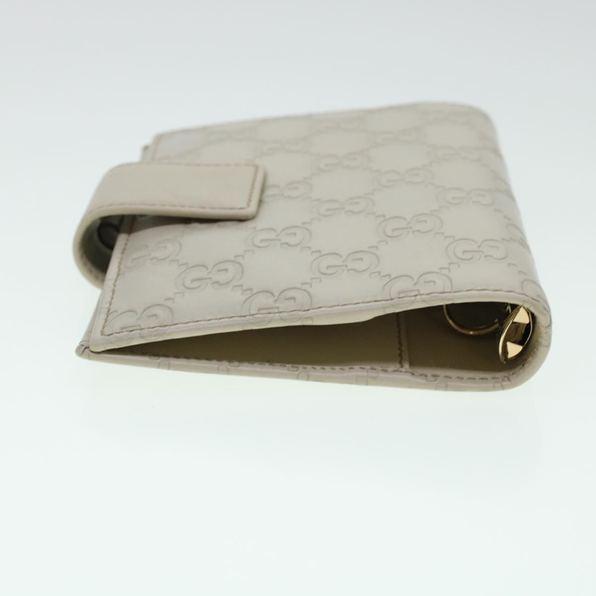 GUCCI GG Canvas Day Planner Cover Leather White 115240 am4294