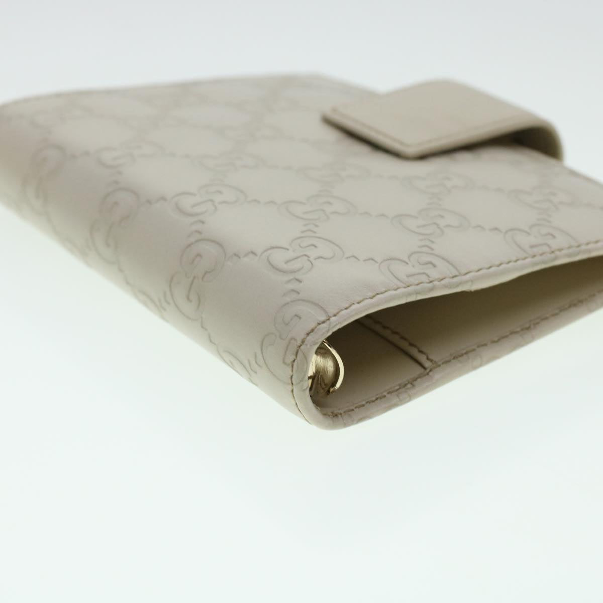 GUCCI GG Canvas Day Planner Cover Leather White 115240 am4294