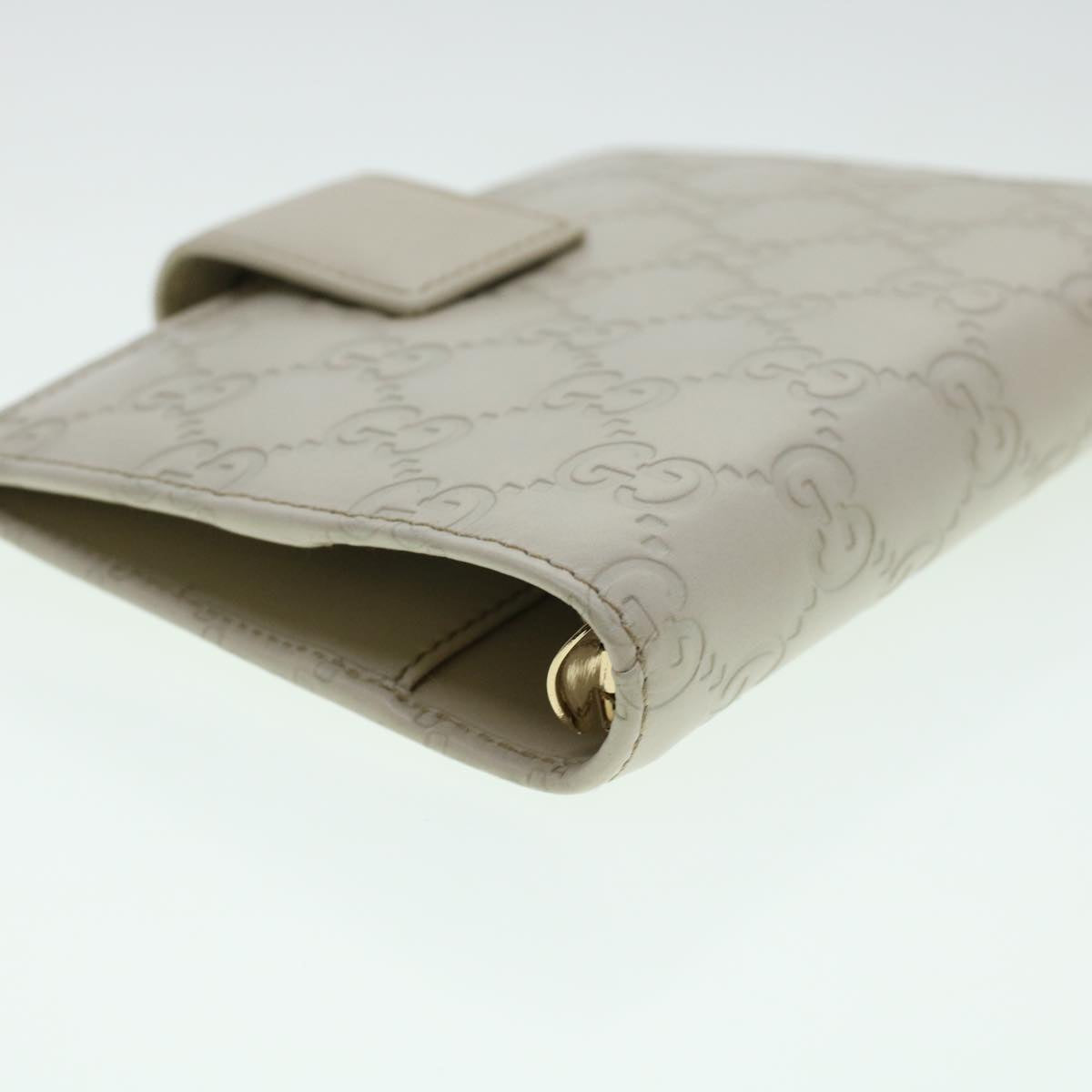 GUCCI GG Canvas Day Planner Cover Leather White 115240 am4294