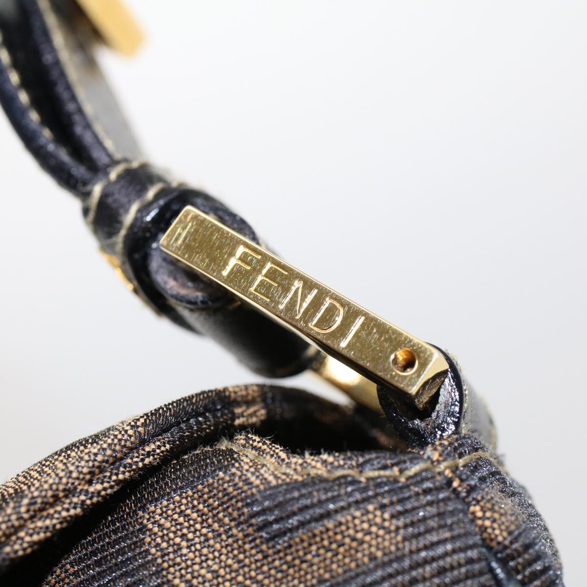 FENDI Zucca Canvas Shoulder Bag Brown am4375