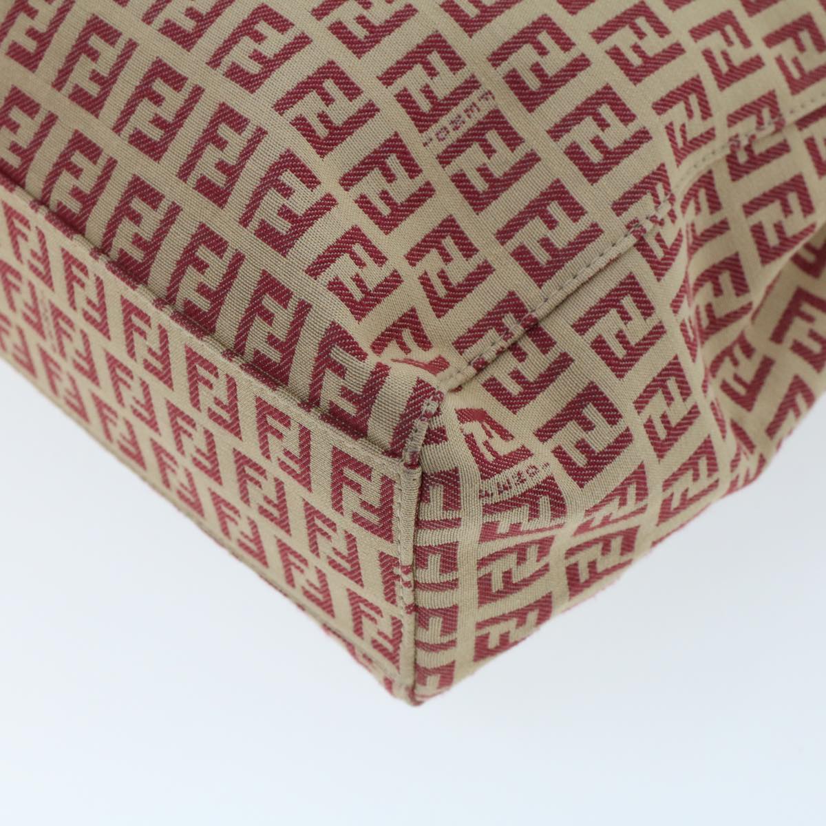 FENDI Zucchino Canvas Tote Bag Red am4379