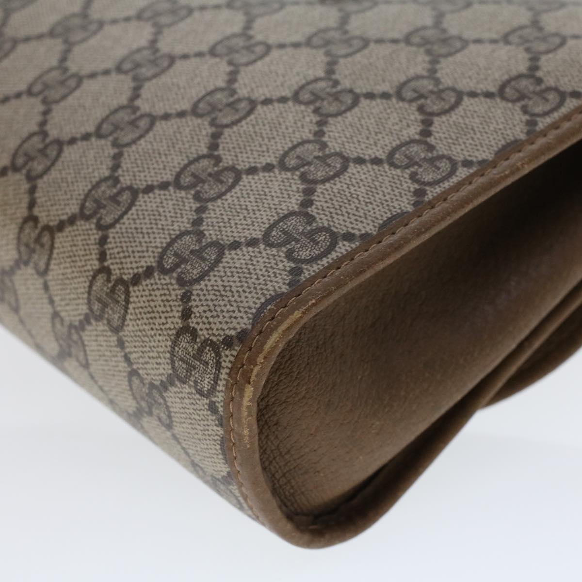 GUCCI GG Canvas Web Sherry Line Clutch Bag Beige Red 89.01.030 am4401