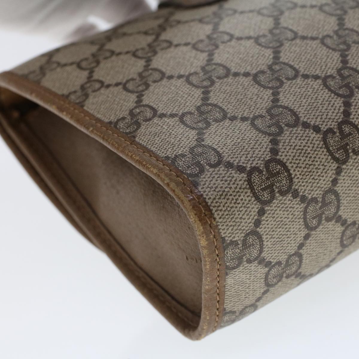 GUCCI GG Canvas Web Sherry Line Clutch Bag Beige Red 89.01.030 am4401