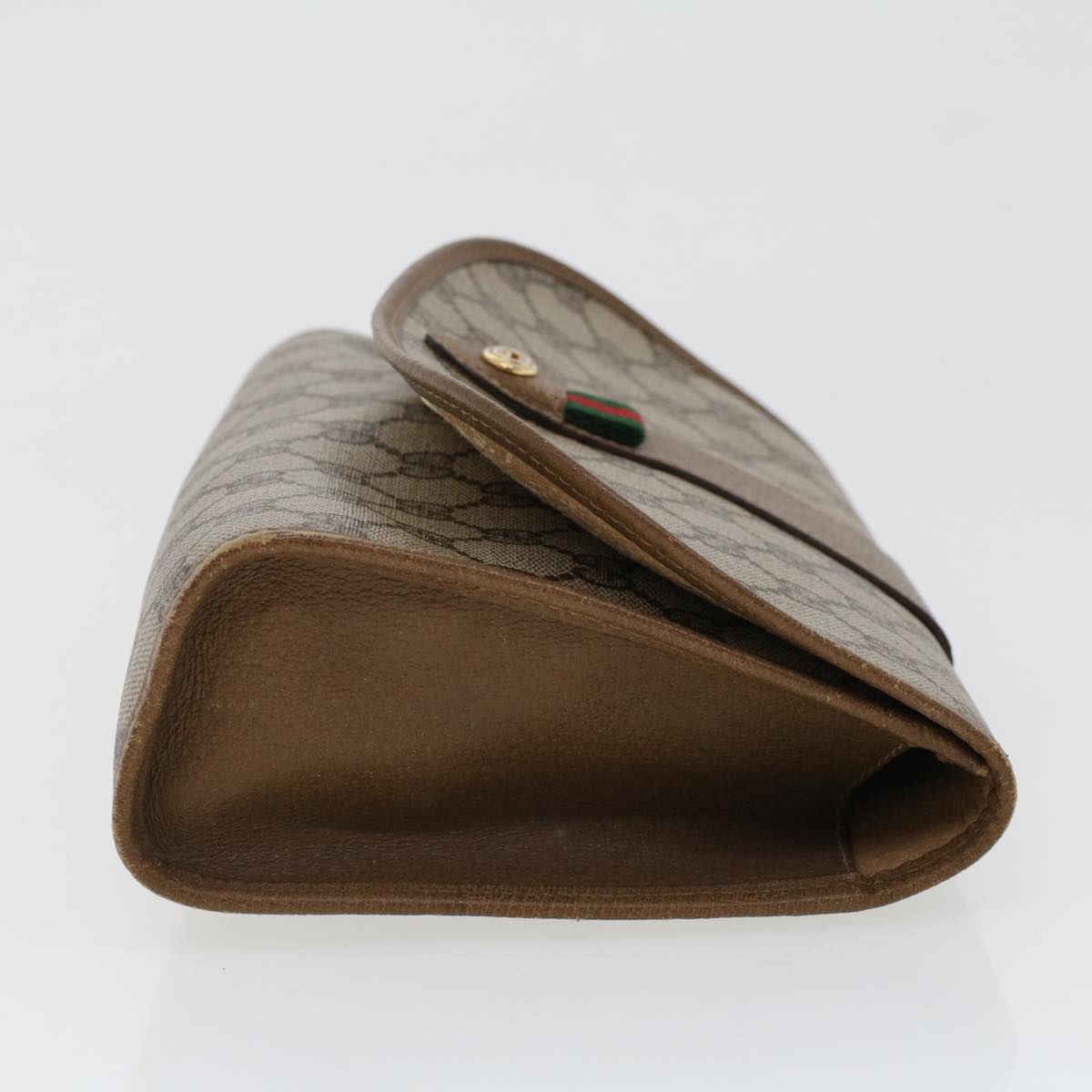 GUCCI GG Canvas Web Sherry Line Clutch Bag Beige Red 89.01.030 am4401