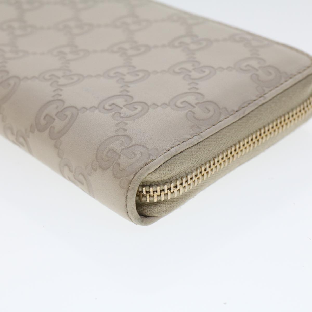 GUCCI GG Canvas Guccissima Long Wallet White 245914 am4402