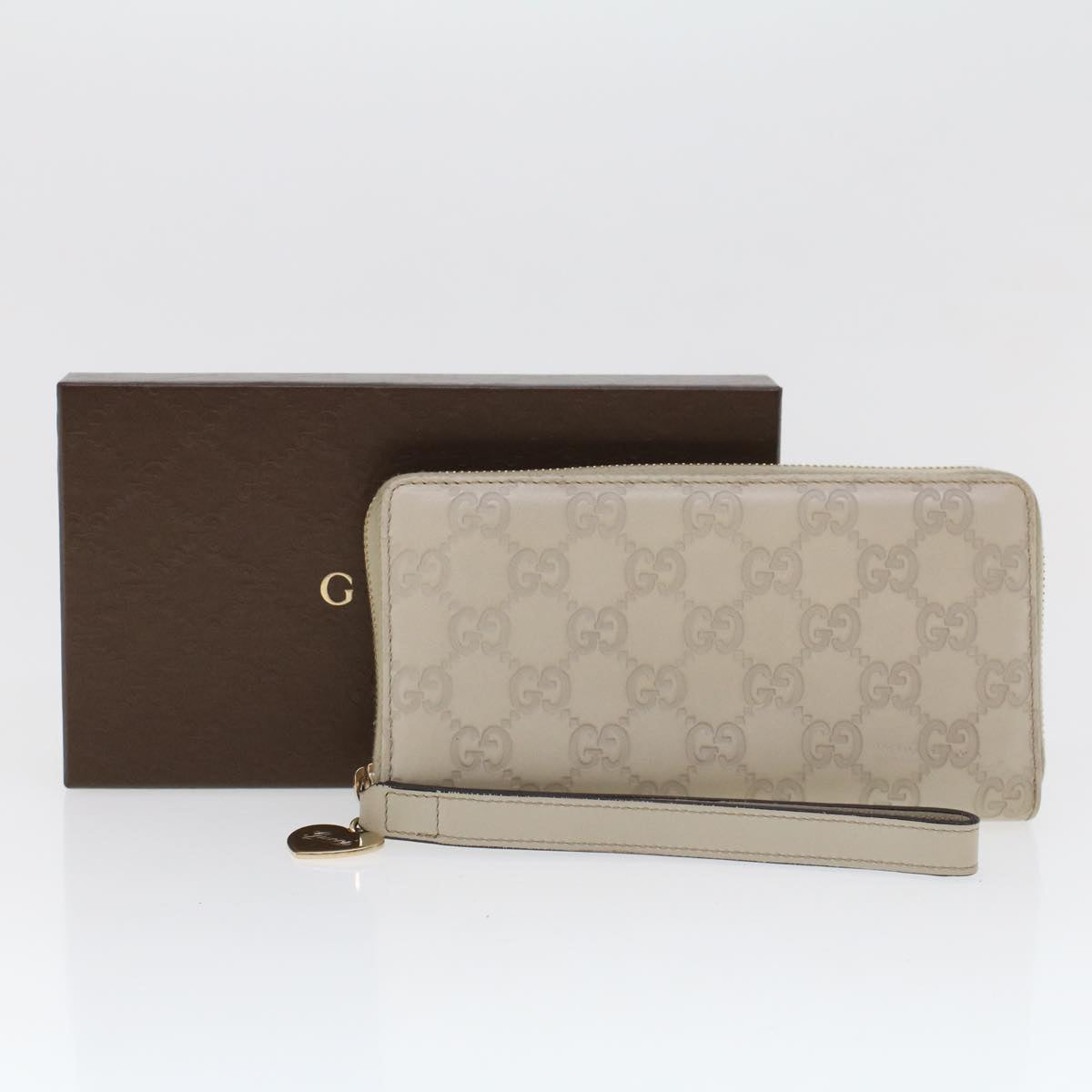 GUCCI GG Canvas Guccissima Long Wallet White 245914 am4402